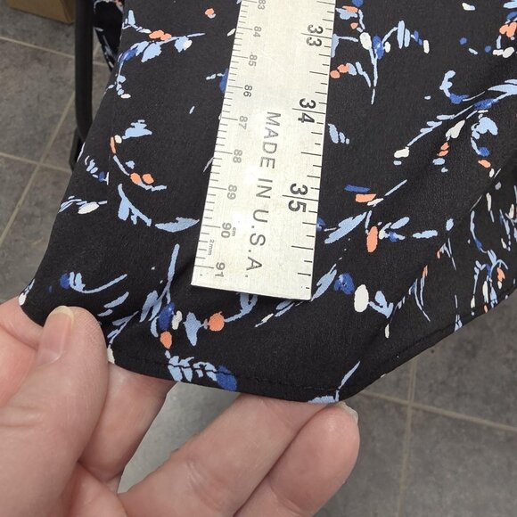 Lane Bryant Dress Womens 16P Black Floral Ruffle Cold Shoulder Belted Midi - Picture 13 of 14